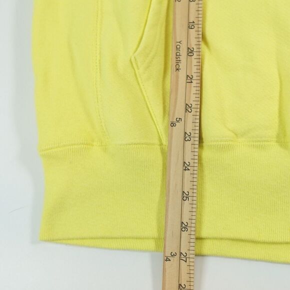 Champion Reverse Weave Hoodie Sweater Mens Medium Yellow Graphic Logo Cadmium - Picture 16 of 16